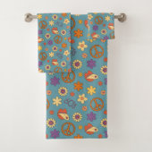 70s Style Towel Retro Boho Eclectic Bath Art Bad Handdoek (Insitu)