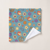 70s Style Towel Retro Boho Eclectic Bath Art Bad Handdoek (Wasdoekje)