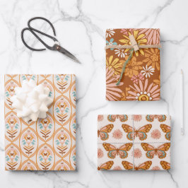 70's Summer Retro Garden | Inpakpapier Vel