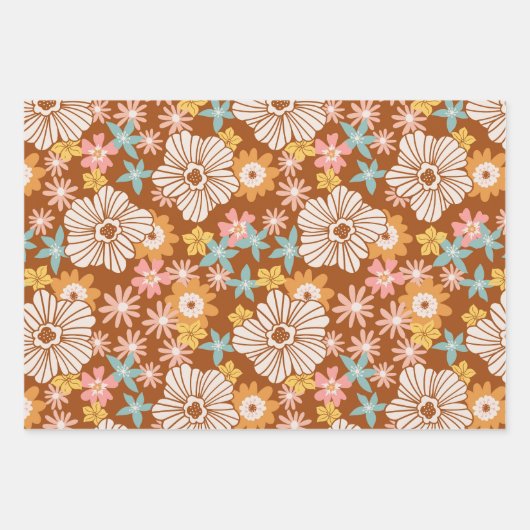 70's Summer Retro Pattern | Papieren pakbladen Inpakpapier Vel (Voorkant 2)