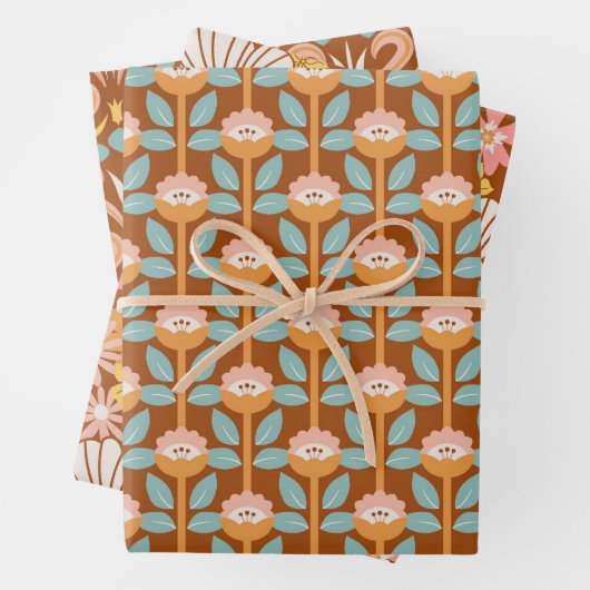 70's Summer Retro Pattern | Papieren pakbladen Inpakpapier Vel (In situ)