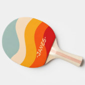 70s Sunset Wave Aangepaste Naam Ping Pong Bat Tafeltennisbatje (Zijkant)