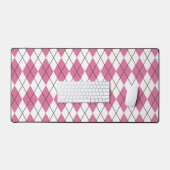 70s Tartan-Patroon Roze Bureaumat (Keyboard & Muis)