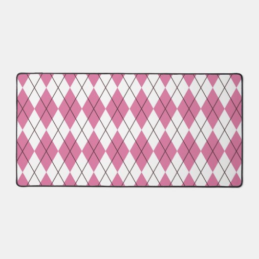 70s Tartan-Patroon Roze Bureaumat (Voorkant)