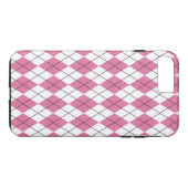 70s Tartan-Patroon Roze Case-Mate iPhone Case (Achterkant (Horizontaal))