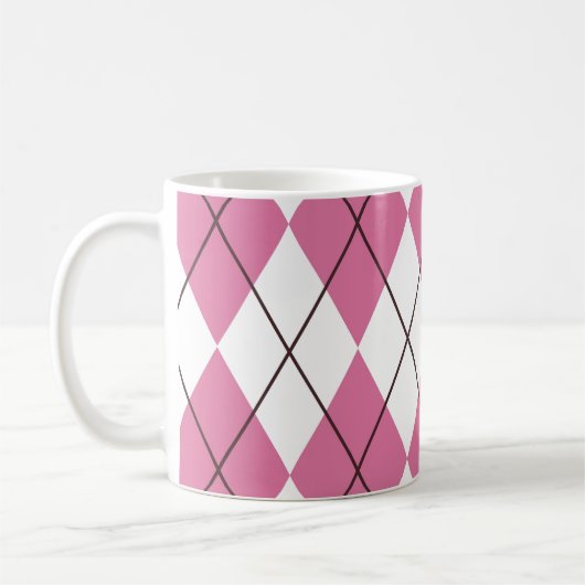 70s Tartan-Pattern Pinky Koffiemok (Links)