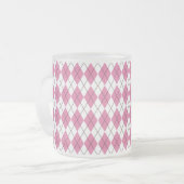 70s Tartan-Pattern Pinky Matglas Koffiemok (Voorkant links)