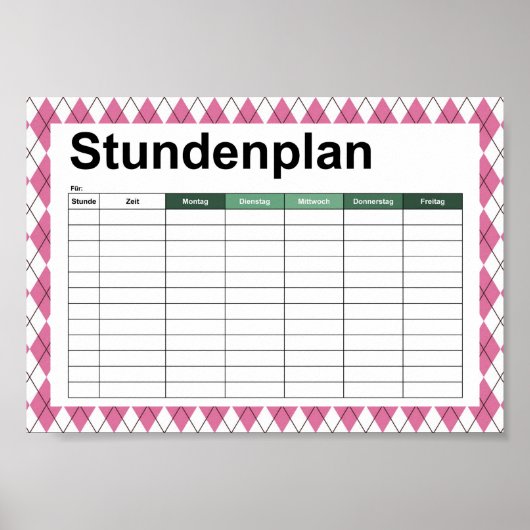 70s Tartan-Pattern Pinky Poster (Voorkant)