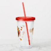 70's Theme Colors Groovy Flowers Acryl Drinkbeker (Links)