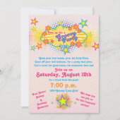 70s Theme Groovy Flower Power Party Invitation Kaart (Voorkant)