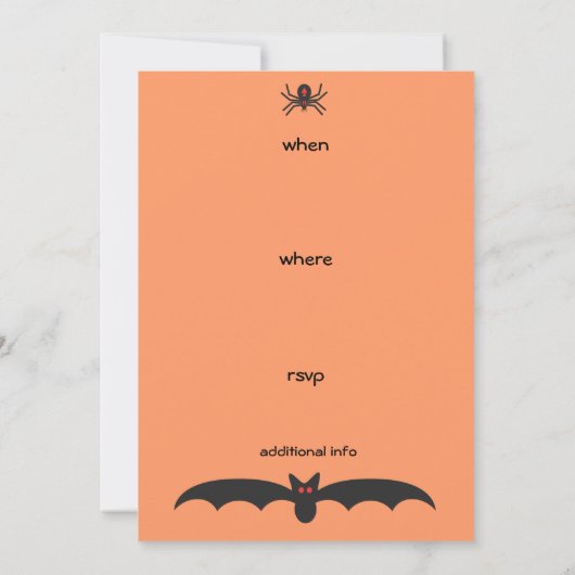 70's Theme Halloween Party Invitation Kaart (Achterkant)