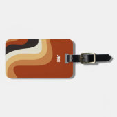 70s verbrande Oranje Groovy Hippie Aangepast Bagagelabel (Voorkant horizontaal)