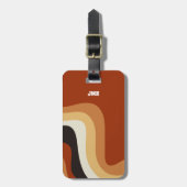 70s verbrande Oranje Groovy Hippie Aangepast Bagagelabel (Voorkant verticaal)