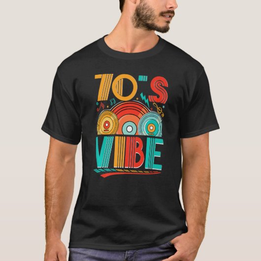 70s Vibe CD 70s Music 1970s Generation Retro Seven T-shirt (Voorkant)