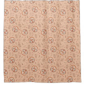 70s Vibe Curtain Funky Pastel Christmas Design Douchegordijn (Voorkant)