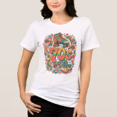70S Vibe Retro Roller Schaats Ontwerp Tri-Blend Shirt (Voorkant)