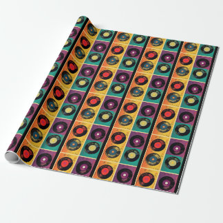 70s Vinyl Record Patroon Retro Cadeaupapier