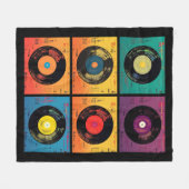 70s Vinyl Record Patroon Retro Fleece Deken (Voorkant (Horizontaal))