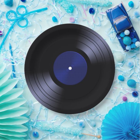 70s Vinylrecord Retro Papieren Bordje (Feest)