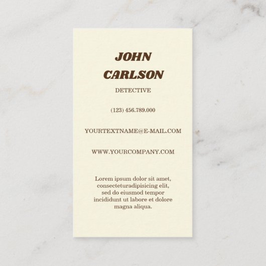 70s  visitekaartje (Achterkant)