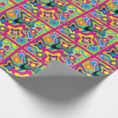 70s vormen in heldere kleuren herstellen cadeaupapier (Hoek)