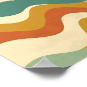  70s Wavy Stripes Patroon Poster (Hoek)