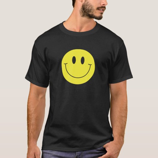 70S Yellow Smiley Face Cute Happy Smile Face Smili T-shirt (Voorkant)