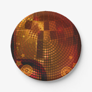 70's Zeventig Jaren Oranje Disco Dans Verjaardagsf Papieren Bordje