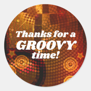 70's Zeventig Jaren Oranje Disco Dans Verjaardagsf Ronde Sticker