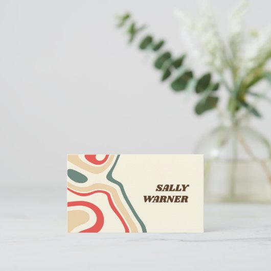 70s  zwendel retro visitekaartje (Staand voorkant)