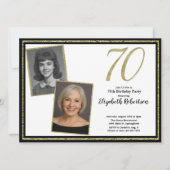 70ste aangepaste 2 foto wit zwart en goud kaart (Voorkant)