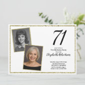 70ste aangepaste foto wit en goud kaart (Staand voorkant)