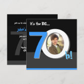 70ste Big 7Oh! Fotosjabloon Birthday Party Kaart (Voorkant / Achterkant)