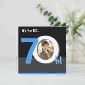 70ste Big 7Oh! Fotosjabloon Birthday Party Kaart (Staand voorkant)