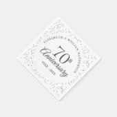 70ste bruiloft met platina jubileum servet (Hoek)