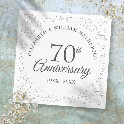 70ste bruiloft met platina jubileum servet