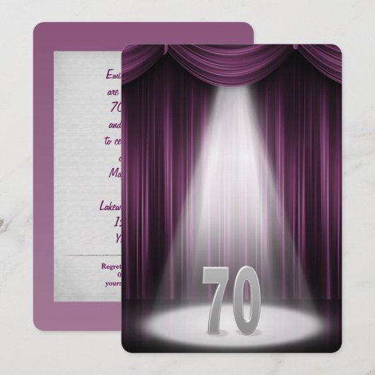 70ste bruiloftsjubileum kaart (Voorkant / Achterkant)