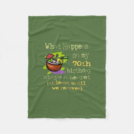 70ste cadeautjes van de Birthday Party. Wat gebeur Fleece Deken (Voorkant)