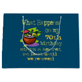 70ste cadeautjes van de Birthday Party. Wat gebeur Groot Cadeauzakje (Voorkant)