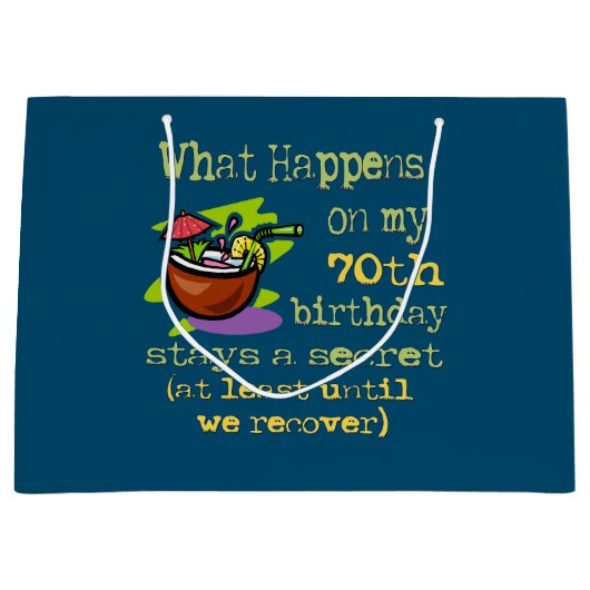 70ste cadeautjes van de Birthday Party. Wat gebeur Groot Cadeauzakje (Voorkant)