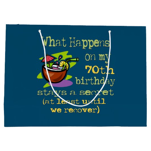 70ste cadeautjes van de Birthday Party. Wat gebeur Groot Cadeauzakje (Achterkant)