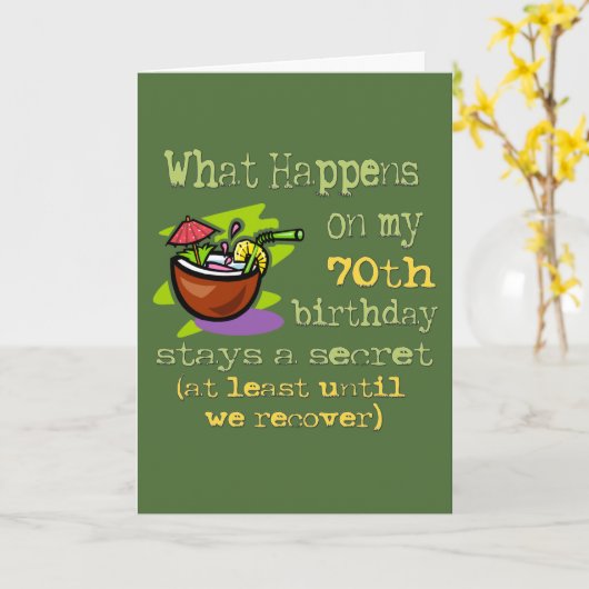 70ste cadeautjes van de Birthday Party. Wat gebeur Kaart (Gele Bloem)