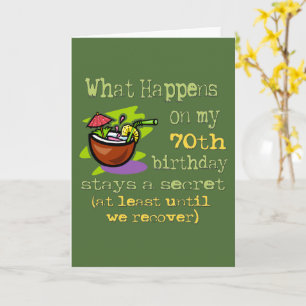 70ste cadeautjes van de Birthday Party. Wat gebeur Kaart