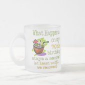 70ste cadeautjes van de Birthday Party. Wat gebeur Matglas Koffiemok (Links)