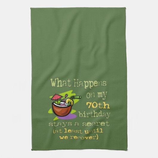 70ste cadeautjes van de Birthday Party. Wat gebeur Theedoek (Verticaal)