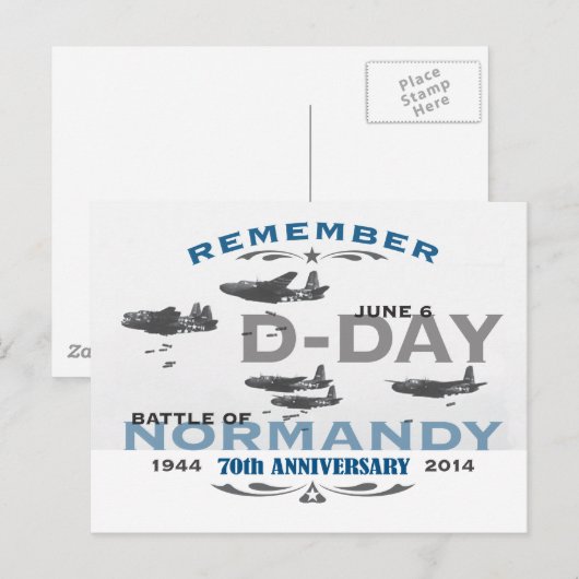 70ste D-Day Luchtslag van Normandië Jubileum Briefkaart (Voorkant / Achterkant)