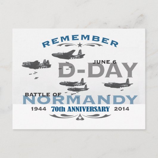 70ste D-Day Luchtslag van Normandië Jubileum Briefkaart (Voorkant)