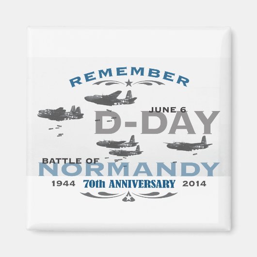 70ste D-Day Luchtslag van Normandië Jubileum Magneet (Voorkant)