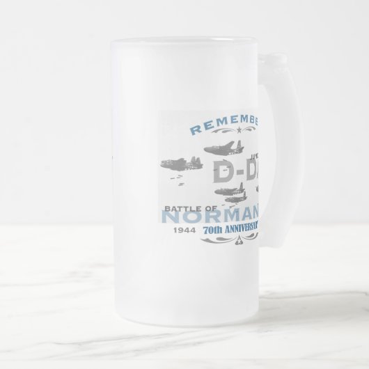 70ste D-Day Luchtslag van Normandië Jubileum Matglas Bierpul (Voorkant rechts)