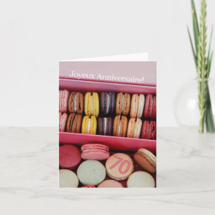 70ste Franse verjaardag Macaron-Joyeux Anniversair Kaart